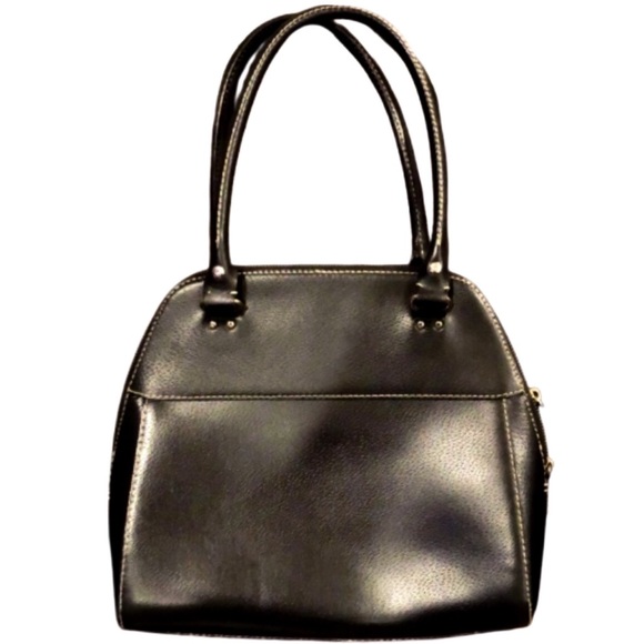 KATE SPADE Black Leather Satchel Top Zipper Bag with Front Zipper Pocket - Picture 3 of 16